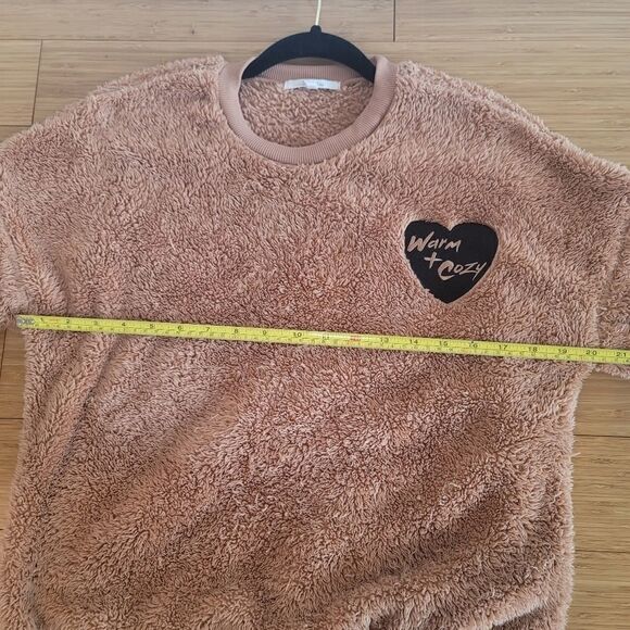 Zoe + Liv Brown Warm & Cozy Plush Teddy Sweater Size Small - Picture 4 of 9